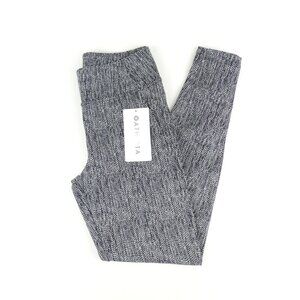 Athleta Black White Textured Delancy Skyline Tights Leggings NWT - Size S